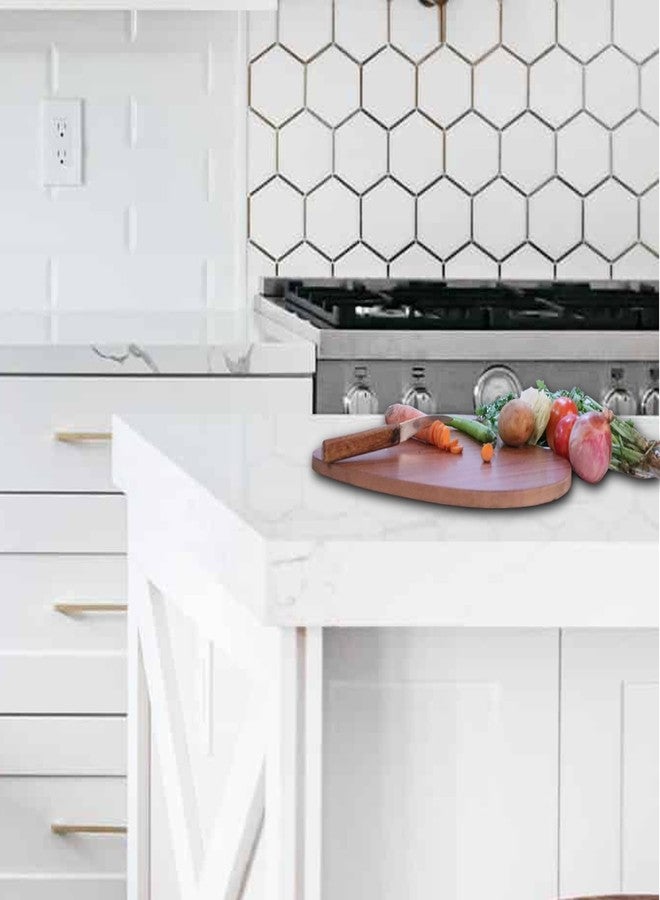 Arkit Handcrafted Heart shape Wooden Chopping Board/Cutting Board/Serving Board, Plate for Vegetables, Fruits & Cheese | Long-Lasting & Eco-Friendly Kitchen Cutting Board | Medium (13.5 x 12.5 inches) - Image 4